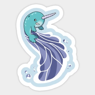 Narwhal Surf Sticker